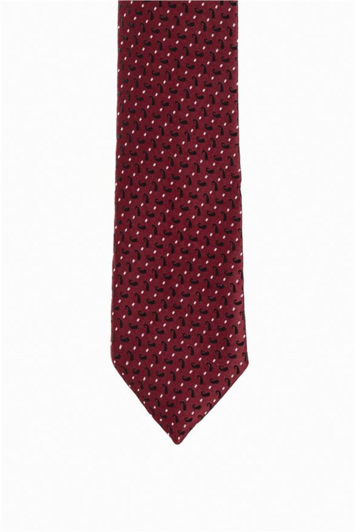 SÜVARİ  Açık Bordo Baskılı Kravat - Görsel 2