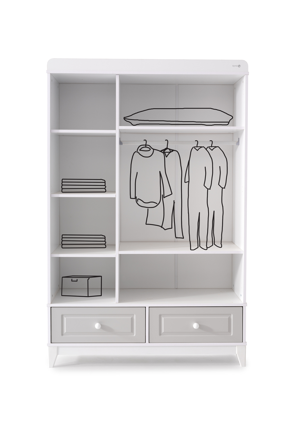 Cozibo Vizyon 3 Kapılı Dolap, Bebek ve Genç Odası Dolap fotoğrafı 4 (önizleme)