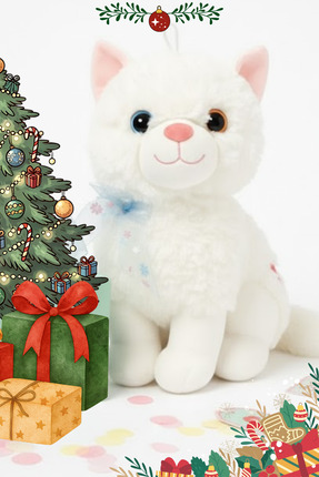 viyol marketim Sesli Peluş Kedi 33 cm – Miyavlayan Yumuşak Oyuncak – Peluş Uy...