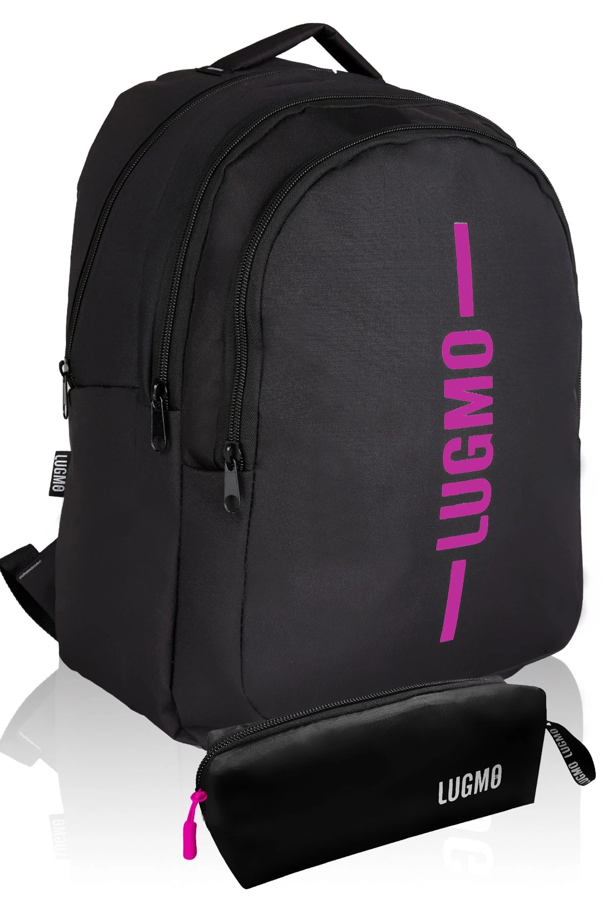 School Bag + Pencil Case Waterproof Middle School Bag High School Bag Washable Pink