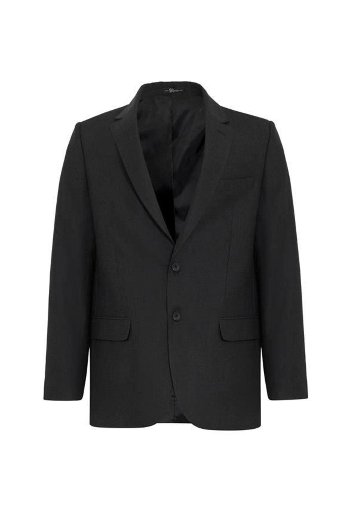 SÜVARİ  Siyah Regular Desenli Mono Yaka 4 Drop Takım Elbise - Görsel 2