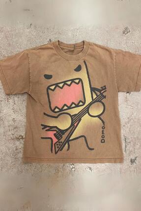 Köstebek Kahverengi Guitarist Caricature Unisex T-shirt