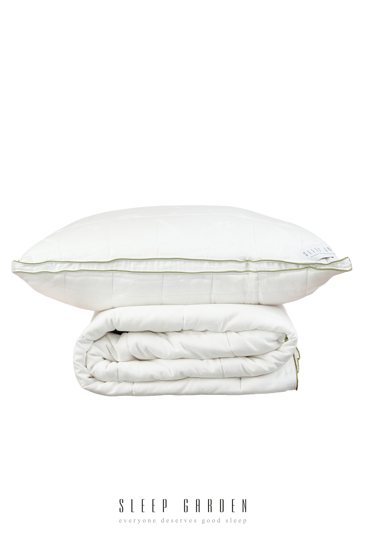 Auralis Bamboo Duvet with Single Piping Stylish Luxury -Bamboo Pillow Set Product with Jute Linen Bag