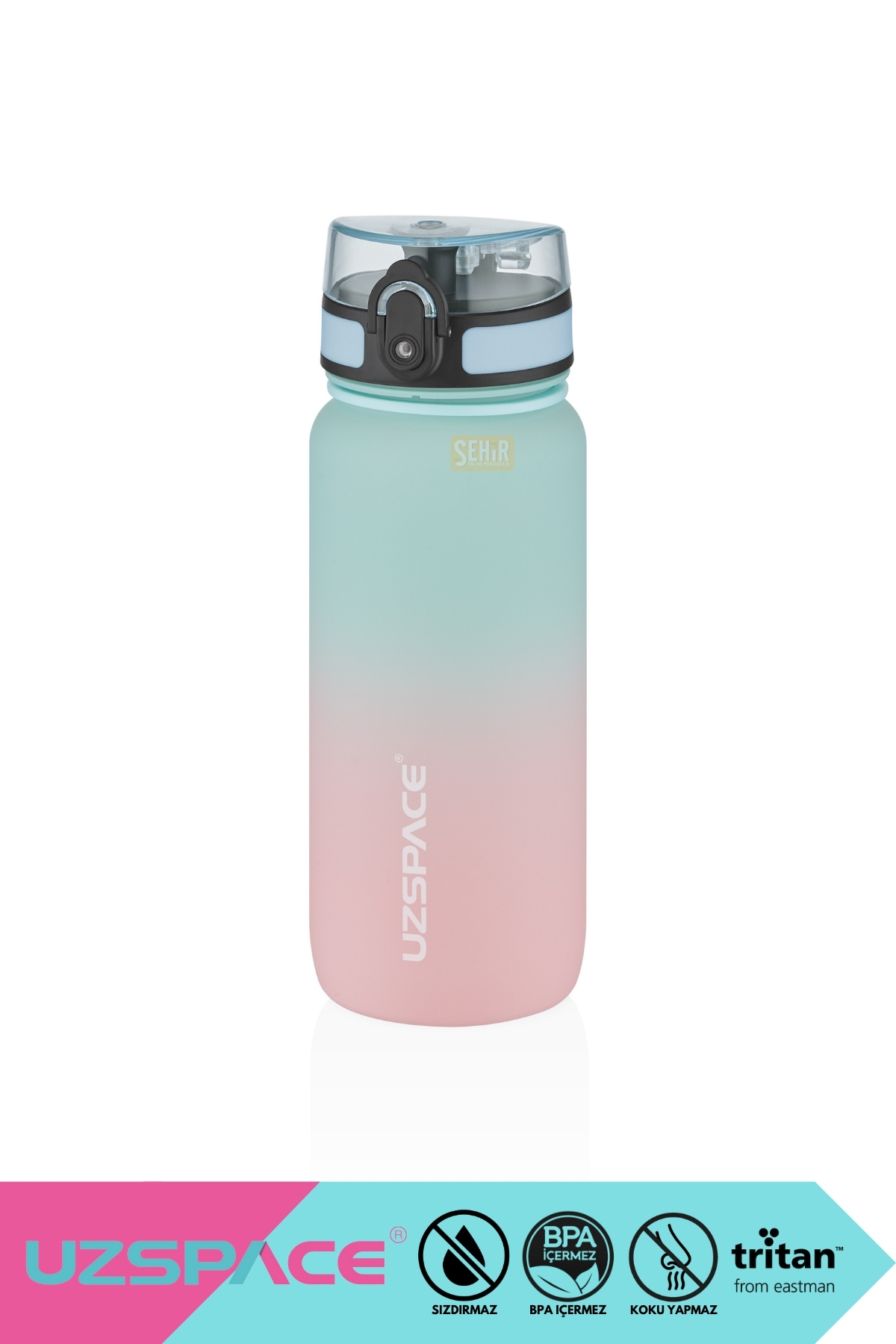 650ml New Bicolor Sealed BPA Free Motivational Tritan Water Flask with Lockable Lid