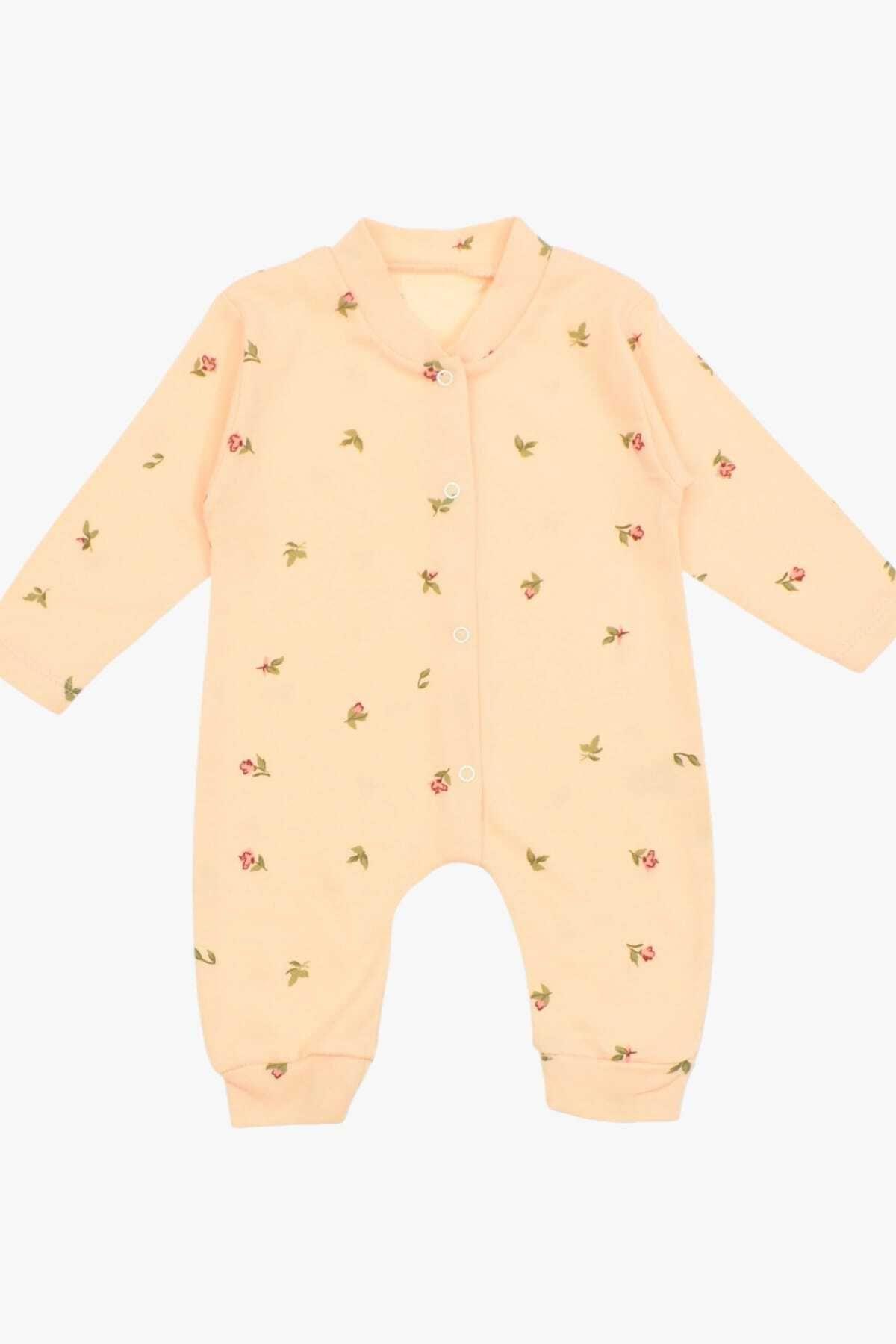 dinamik çocuk Kız Bebek Lale Baskılı Çıtçıtlı Yenidoğan Bebek Tulumu %100 Pamuk Esnek 1-3-6 Aylık fotoğrafı 2 (önizleme)