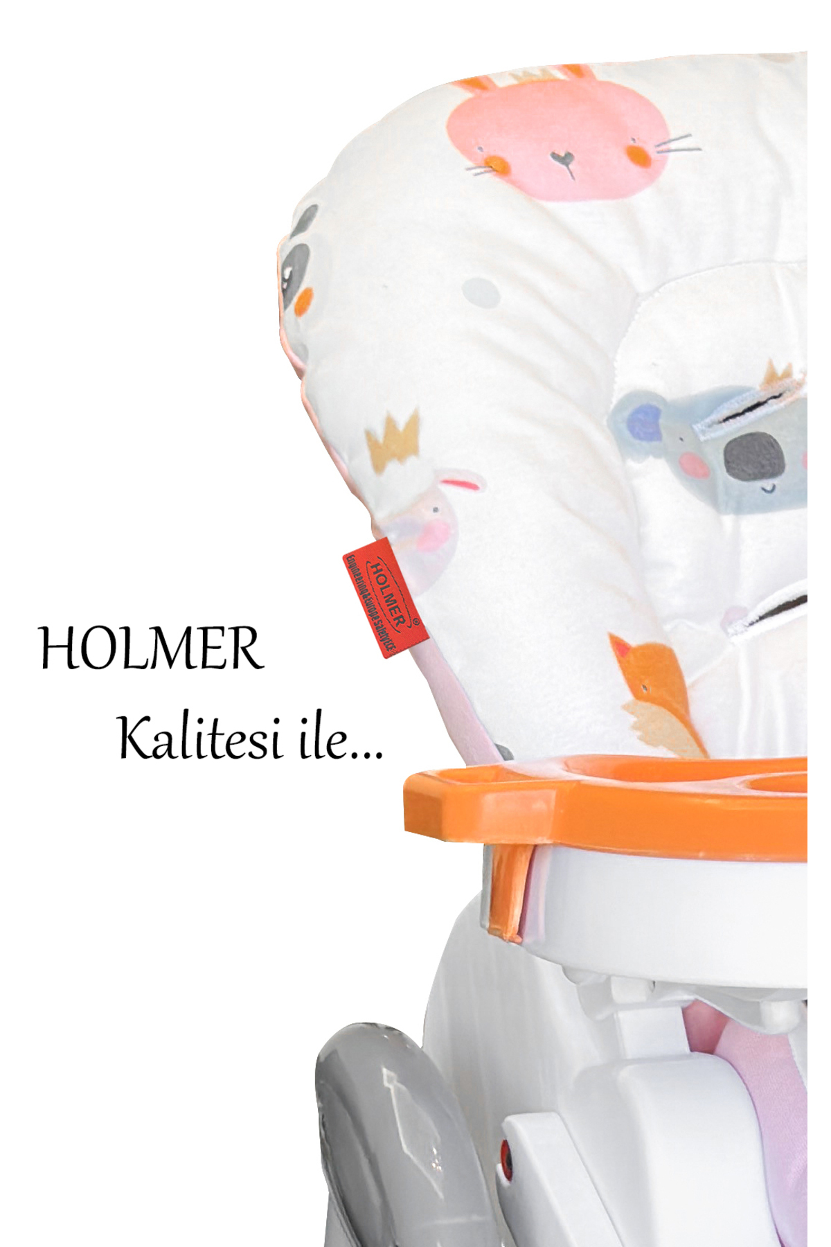 Holmer Leke Tutmaz Organik Mama Sandalyesi Minderi & Kılıfı Max-M Pembe fotoğrafı 4 (önizleme)