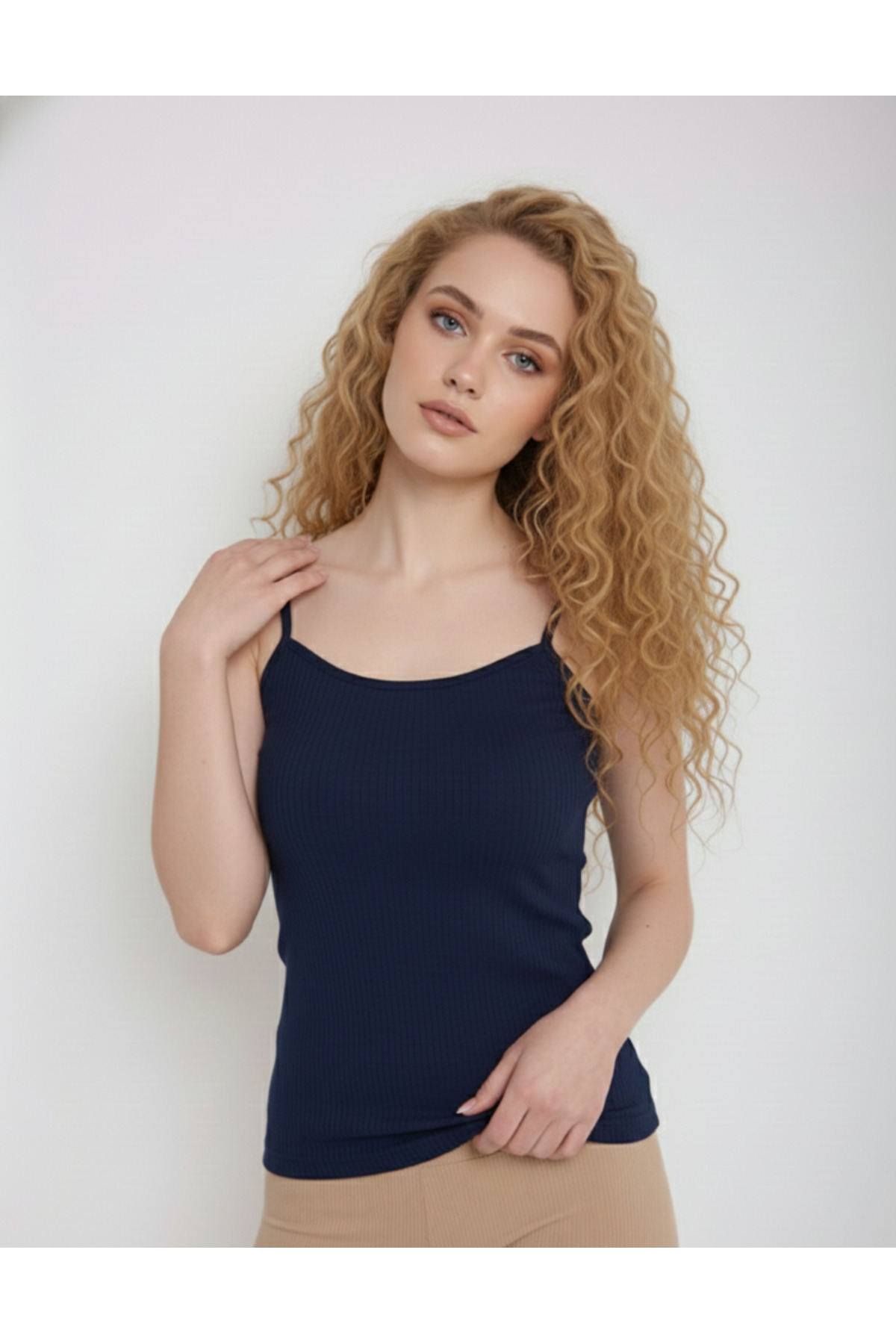 MrrMajestic  Fitilli 6 Lı Paket Kadın Atlet % 100 Pamuk ( Mix ) - Görsel 5