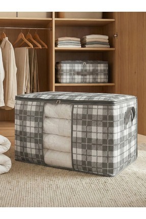 NACAREV Mega Boy Pencereli Gri Kare Desen Ekoseli Yastık Yorgan Hurcu 90x50x5...