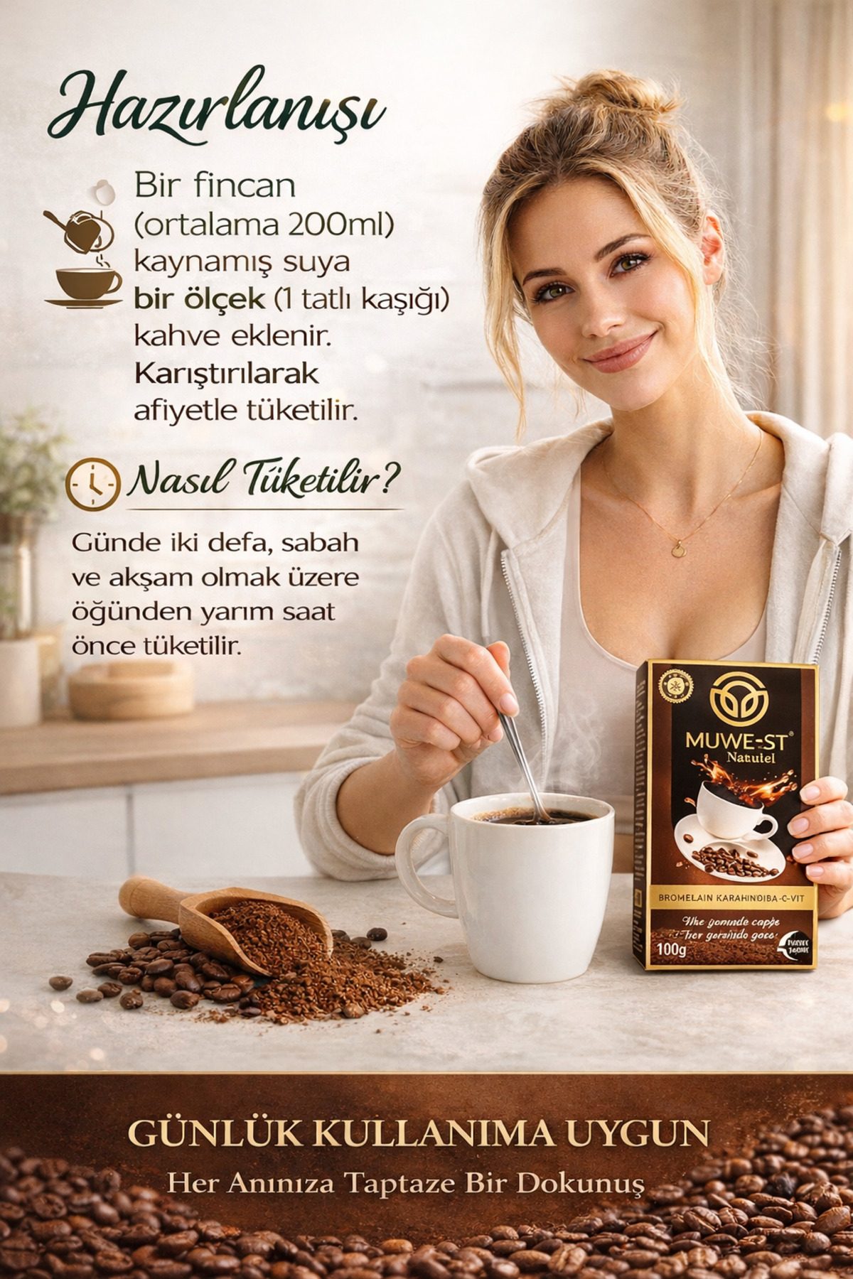 Muwest Naturel Bromelain Karahindiba C-Vit Detoks Kahvesi Detox