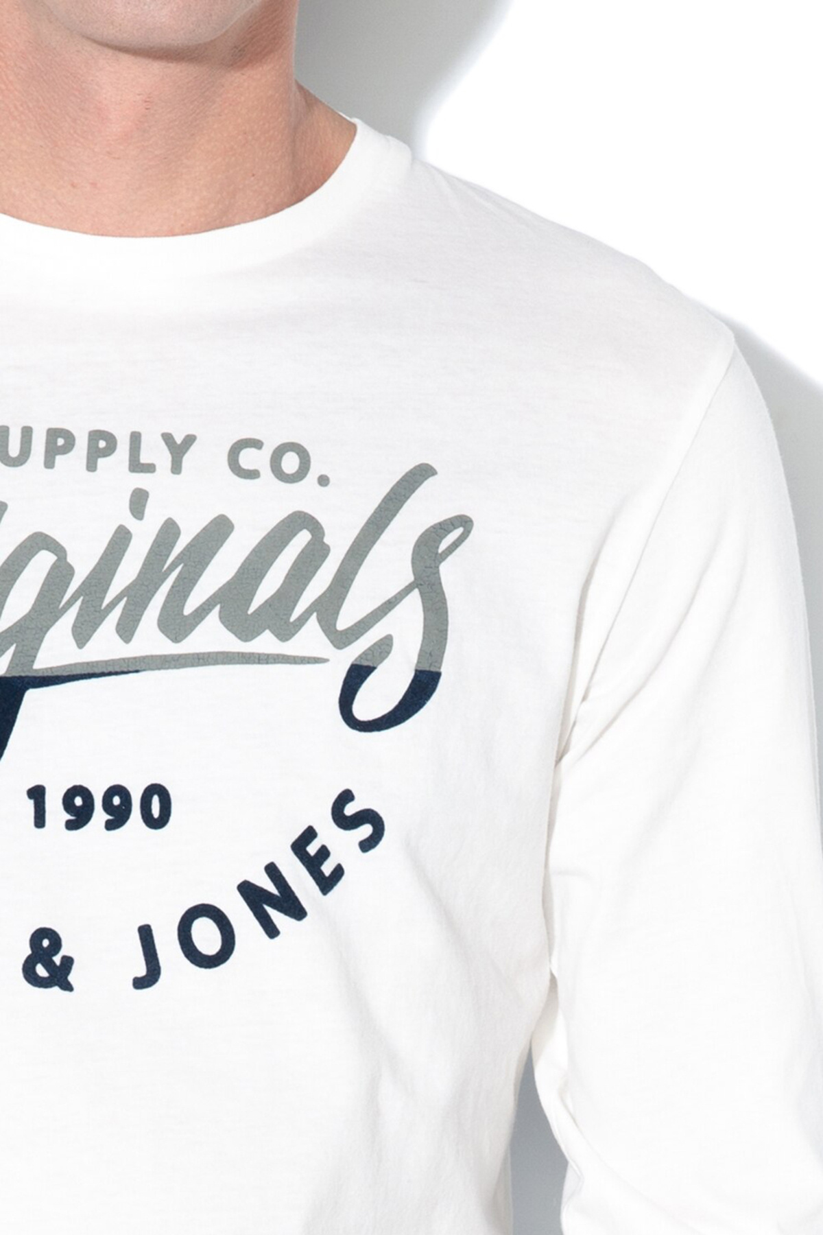 سویشرت مردانه طرح دار آستین بلند | جک اند جونز Jack & Jones 12161385-CLOUD - تصویر 3