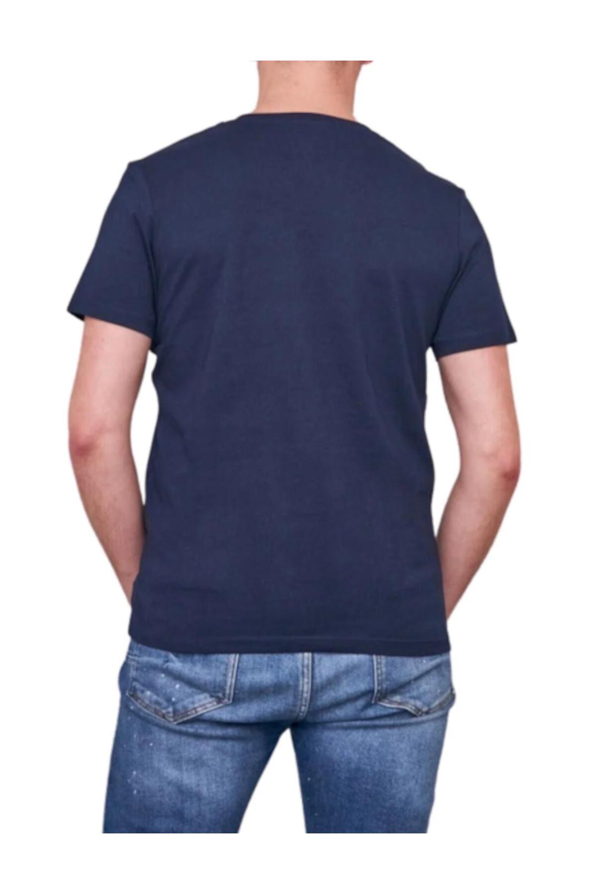تیشرت مردانه طرح دار آستین کوتاه | جک اند جونز Jack & Jones 12198774-NAVY - تصویر 2
