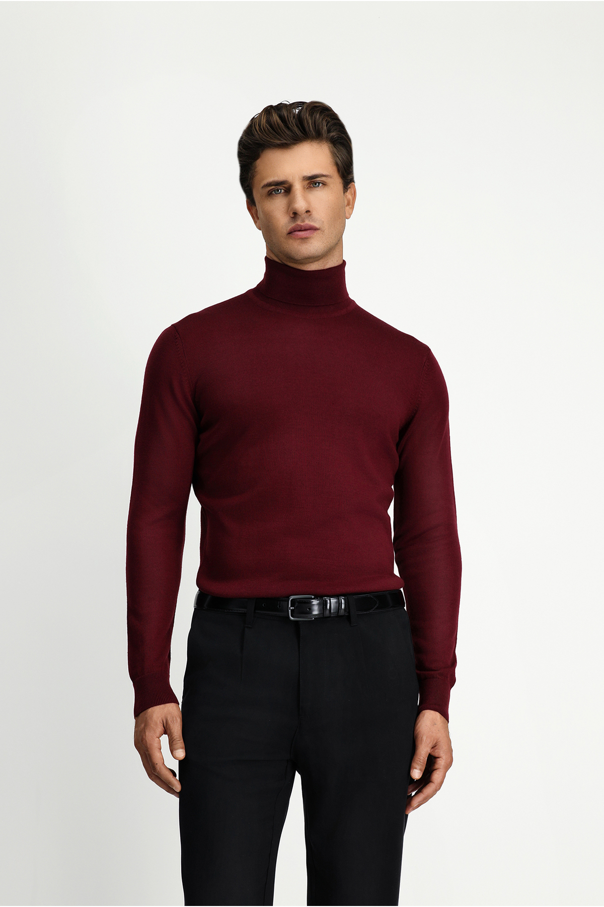 کیگیلی ژاکت بافتنی پشمی گرم یقه اسکی معمولی