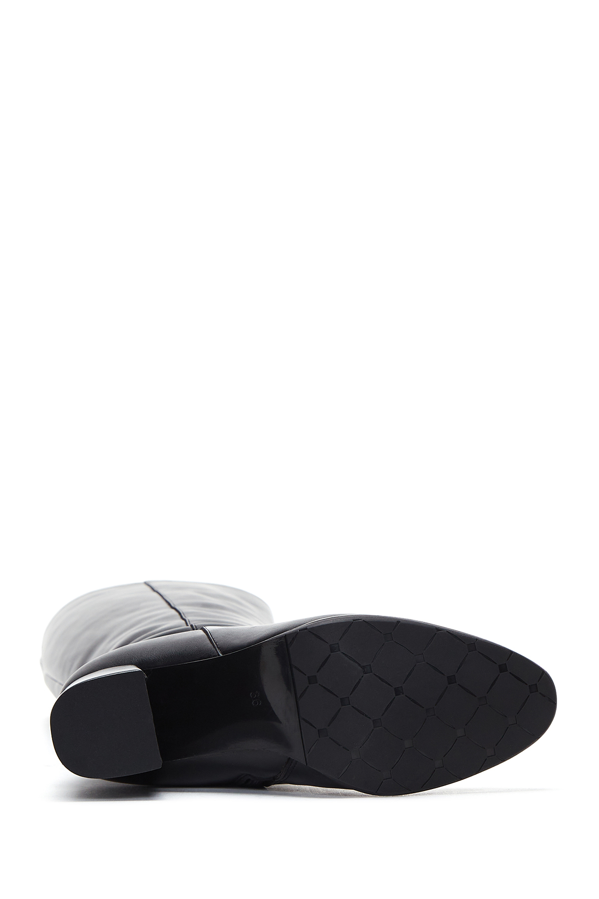 Derimod  Kadın Siyah Fermuarlı Kalın Topuklu Çizme 25WFE250718 - Görsel 7