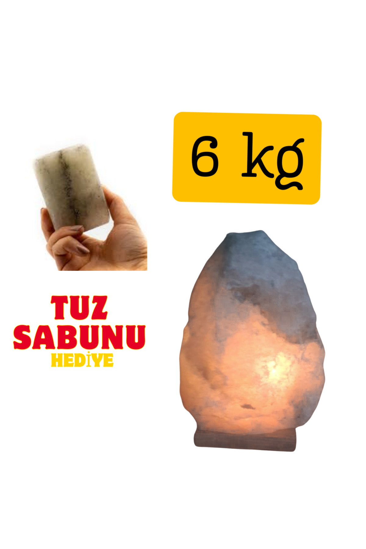 Çankırı natural model hand-wetted salt lamp with 6.7 kg weight