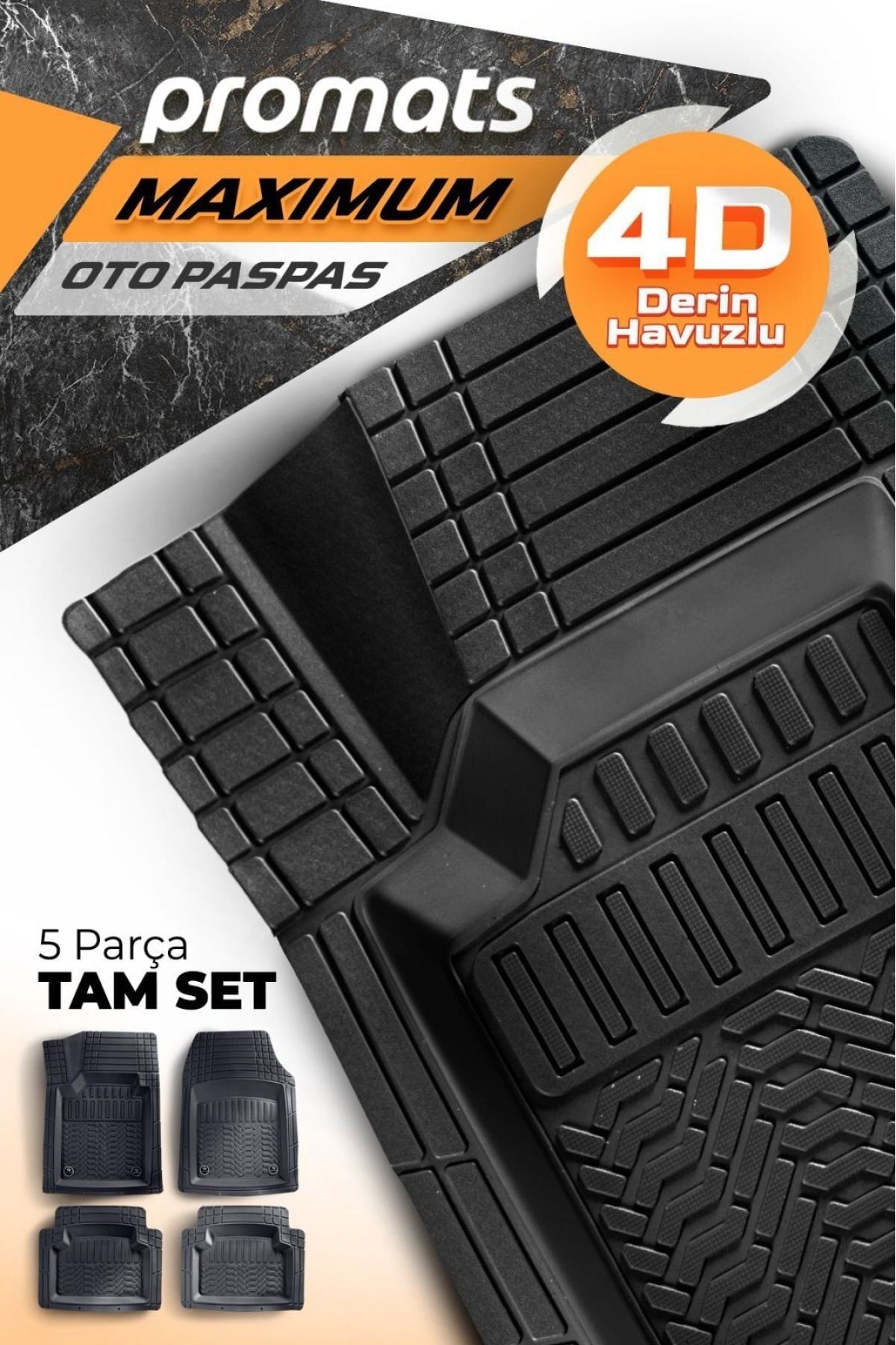 PROMATS Hyundai Elentra 2004-2015 Model Ve Sonrası Uyumlu Oto Paspas 4d Maximum (SİYAH)