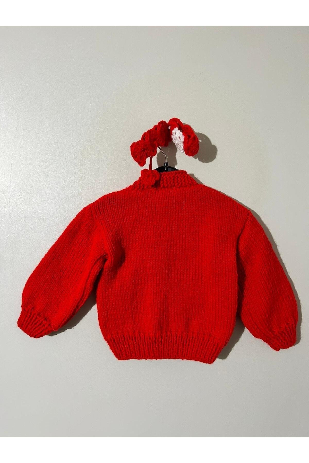 EL ÖRGÜSÜ CİCİ BEBE El Örgüsü Kar Tanecikli Yılbaşı Hırkası New Year fotoğrafı 3 (önizleme)