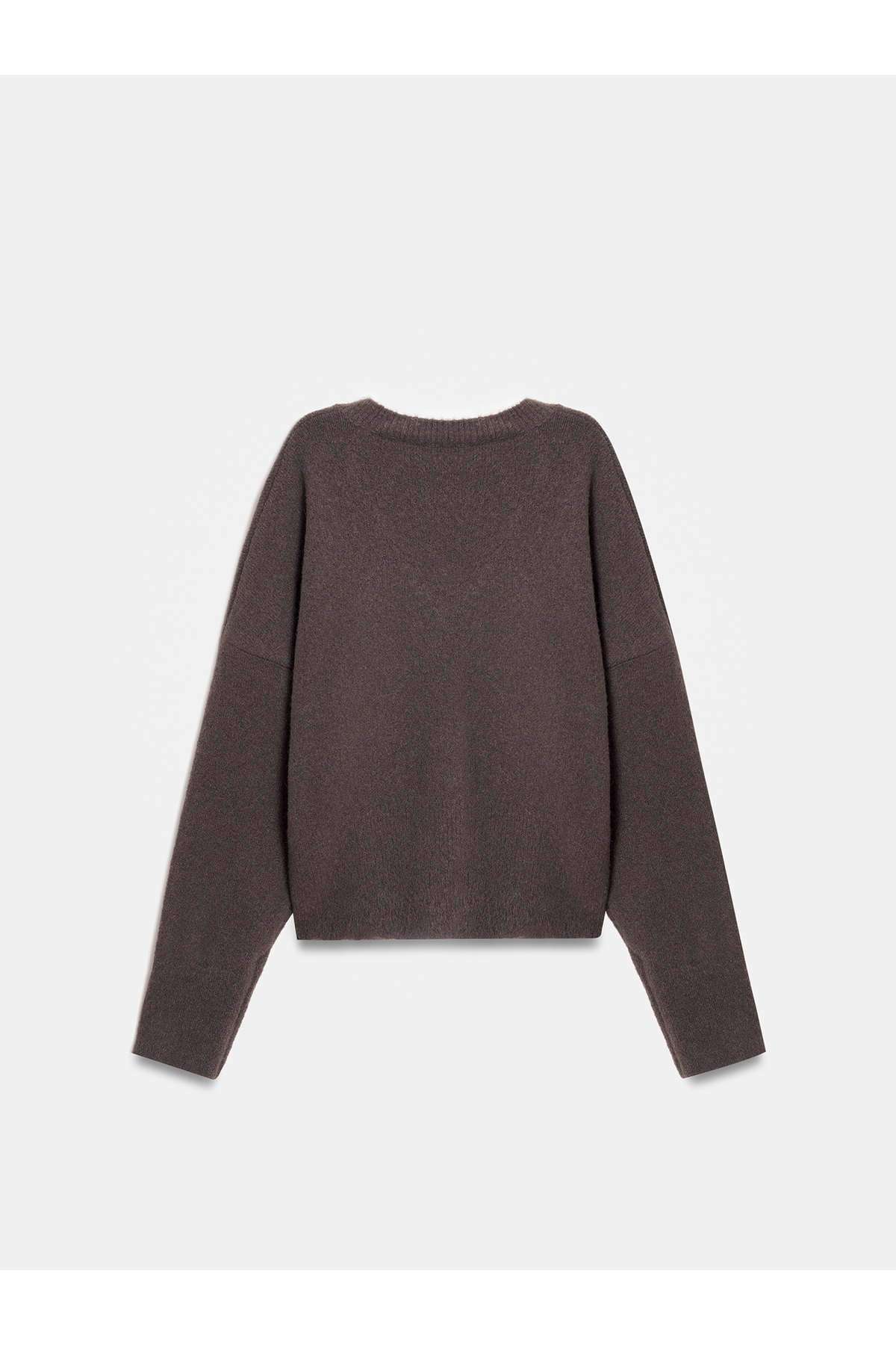 Dilvin  10645 V Yaka Yün Karışımlı Kazak-Koyu Kahve - Görsel 7