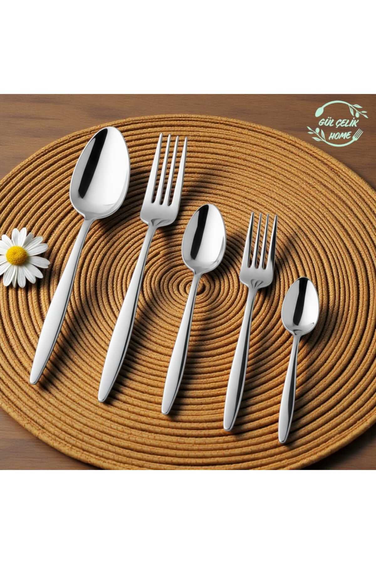 KAVEH Çatal Kaşık Seti 30 Parça 6 Kişilik Sivri Model 18/0 Kalite