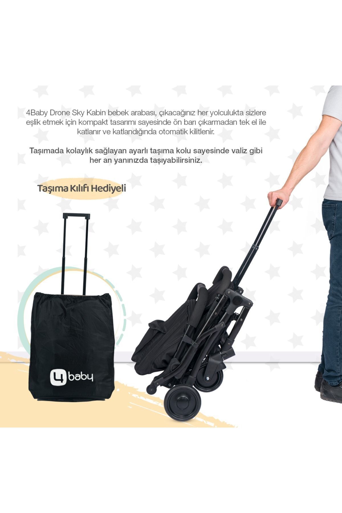 4 Baby Drone Black Sky Kabin Sistem Bebek Arabası fotoğrafı 6 (önizleme)
