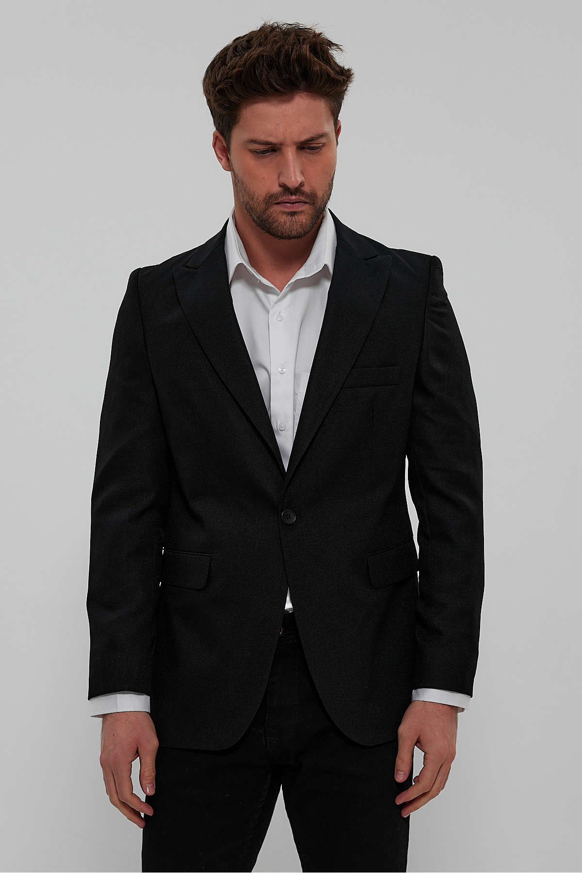 Bonesti  Erkek Slim Fit Blazer Ceket Siyah - Görsel 4