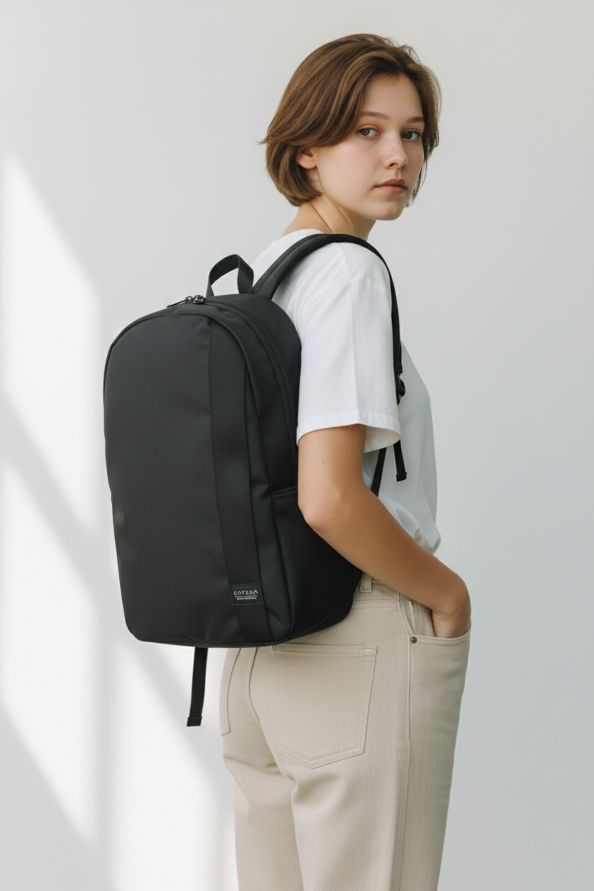 KAFFAA  Siyah İki Bölmeli Unisex Su Geçirmez Sırt Çantası - Görsel 2