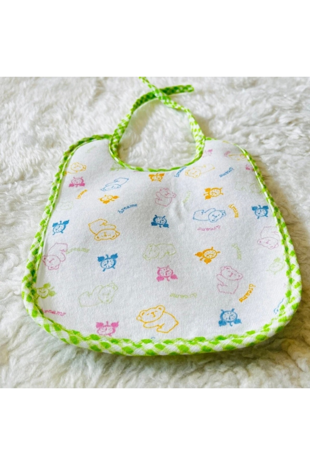 anne dokunuşu gibi KUZUM BEBE Sıvı Geçirmez Bağcıklı Karışık Desenli 8 Adet Kız Erkek Mama Önlük fotoğrafı 4 (önizleme)