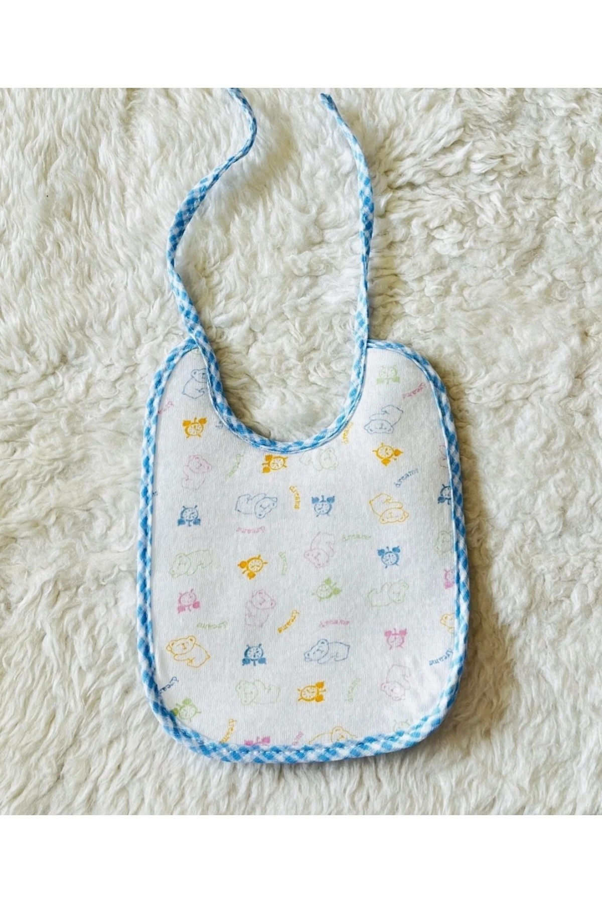 anne dokunuşu gibi KUZUM BEBE Sıvı Geçirmez Bağcıklı Karışık Desenli 8 Adet Kız Erkek Mama Önlük fotoğrafı 5 (önizleme)