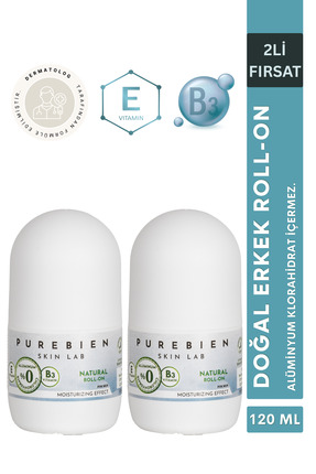 purebien skin lab Doğal Roll On Deodorant Erkek 2'li Fırsat - Alüminyum Klora...