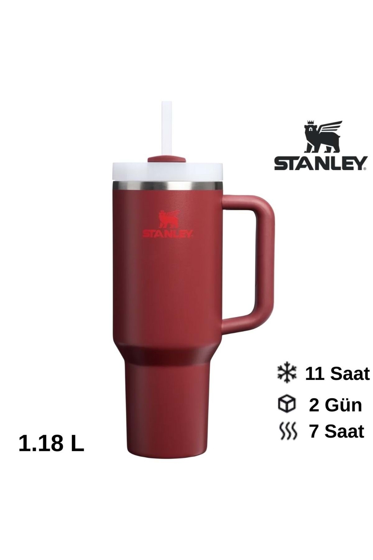 Quencher H2.O FlowState™ Thermos with Tumbler Straw 1.18L Flask CLARET RED with Straw