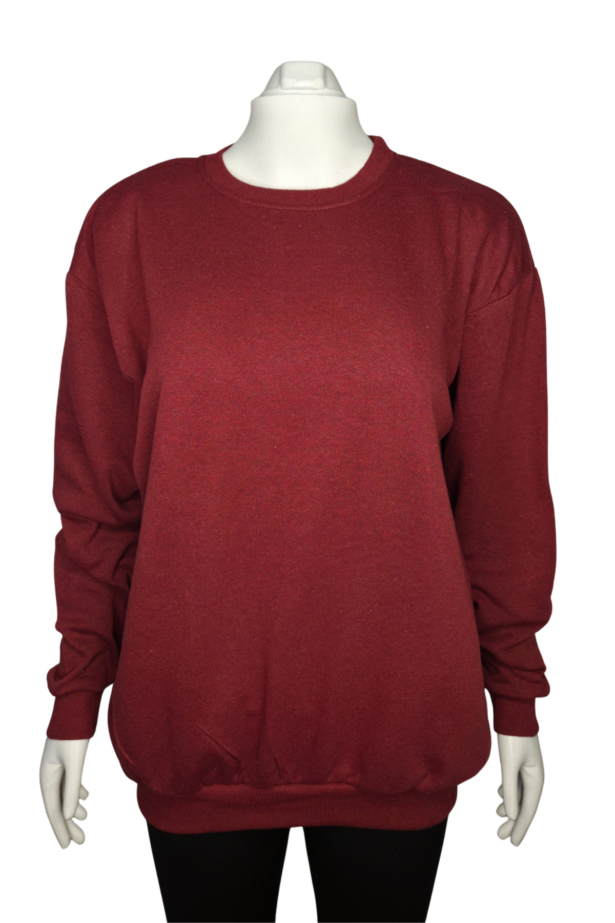 KOZİA OUTDOORS Baskısız Basic Oversize Bisiklet Yaka Şardonlu Unisex Rahat Kalıp Sweatshirt görsel 4