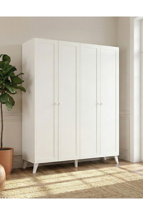 Rabi Maya 4 Kapaklı Gardırop Beyaz