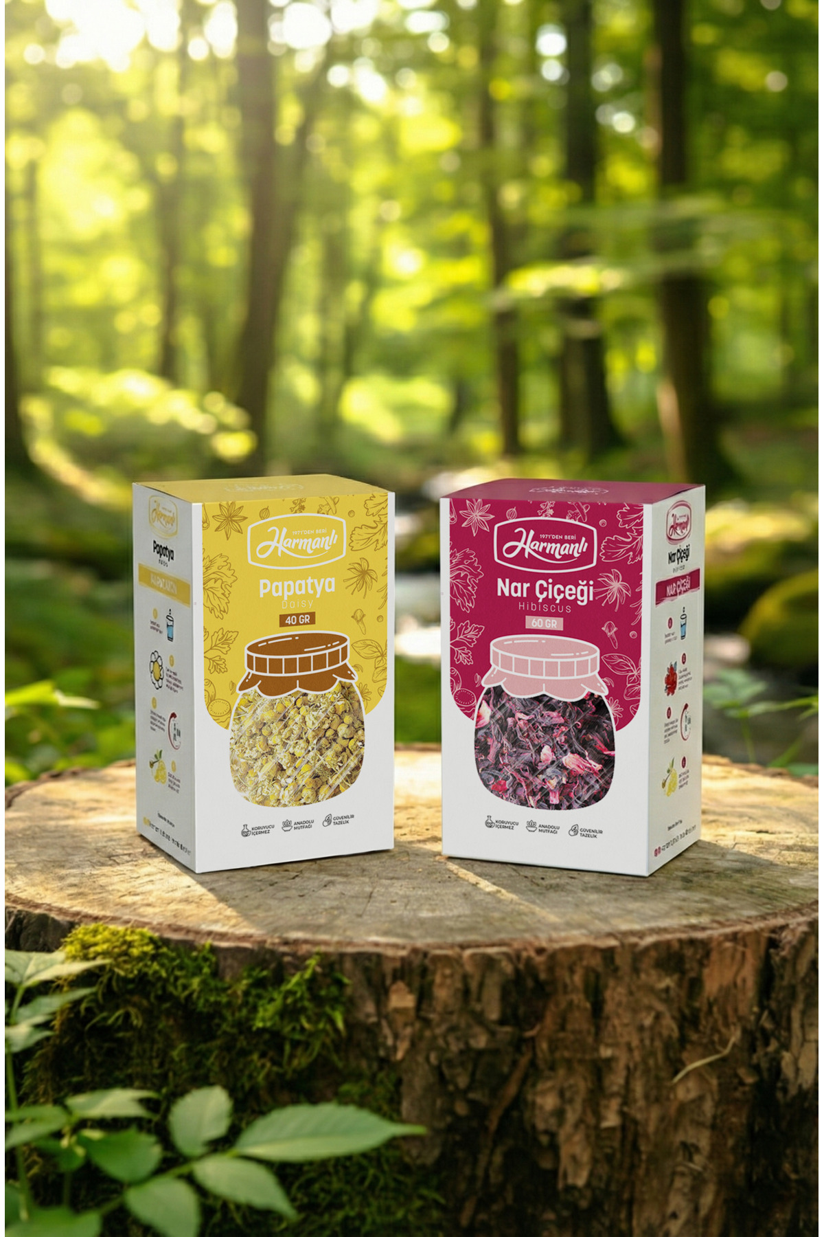 Harmanlı Baharat 2'li Bitki Çayı Hibiscus(Nar Çiçeği) ve Papatya
