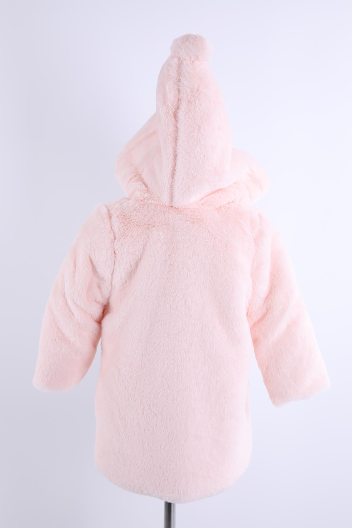 Babyhola Kız Bebek Çocuk Pamuk Astarlı Külah Kapüşonlu Peluş Kaban Kışlık 13622 fotoğrafı 4 (önizleme)