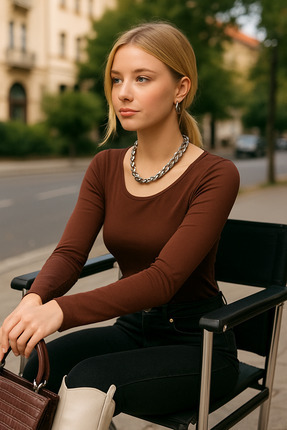 2July7 Kadın Acı Kahve Prenses Yaka Bluz