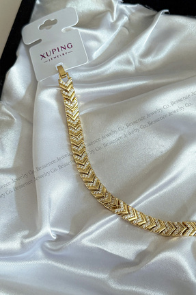 Bessence Jewelry Co Xuping 14K Gold VIP Arrow Luxe Zirkon Taşlı Çelik Bilekli...