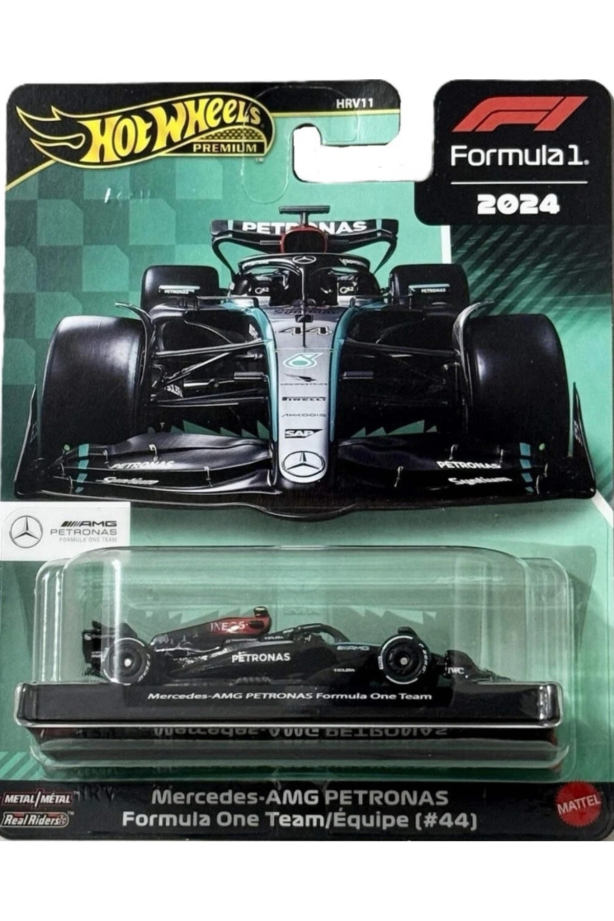 HOT WHEELS Premium Formula 1 2024 Mercedes-Amg Petronas # 44 1:64 Diecast Model