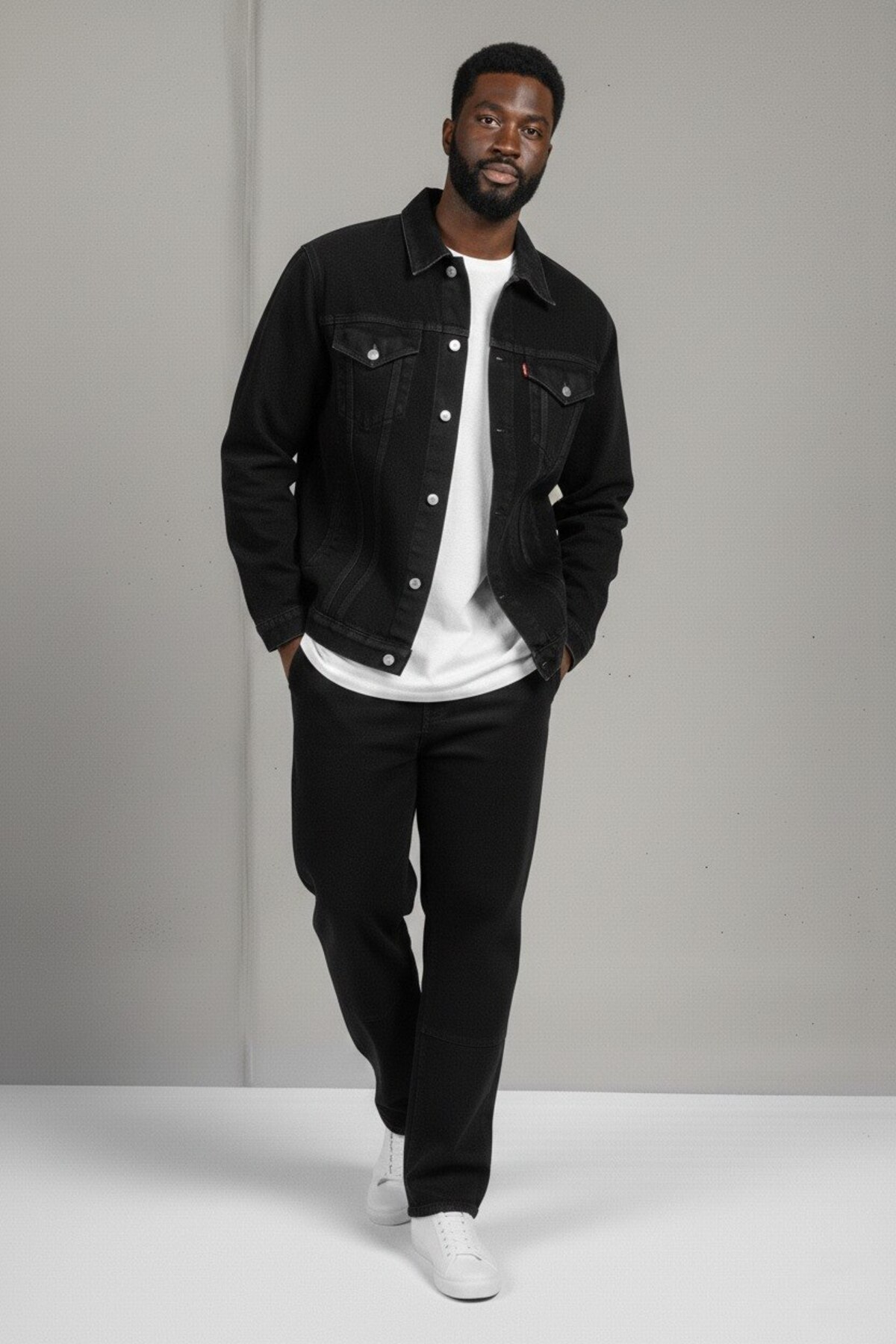 WKM  Erkek Regular Fit Rahat Kesim Çift Cepli Denim Kot Ceket - Görsel 3