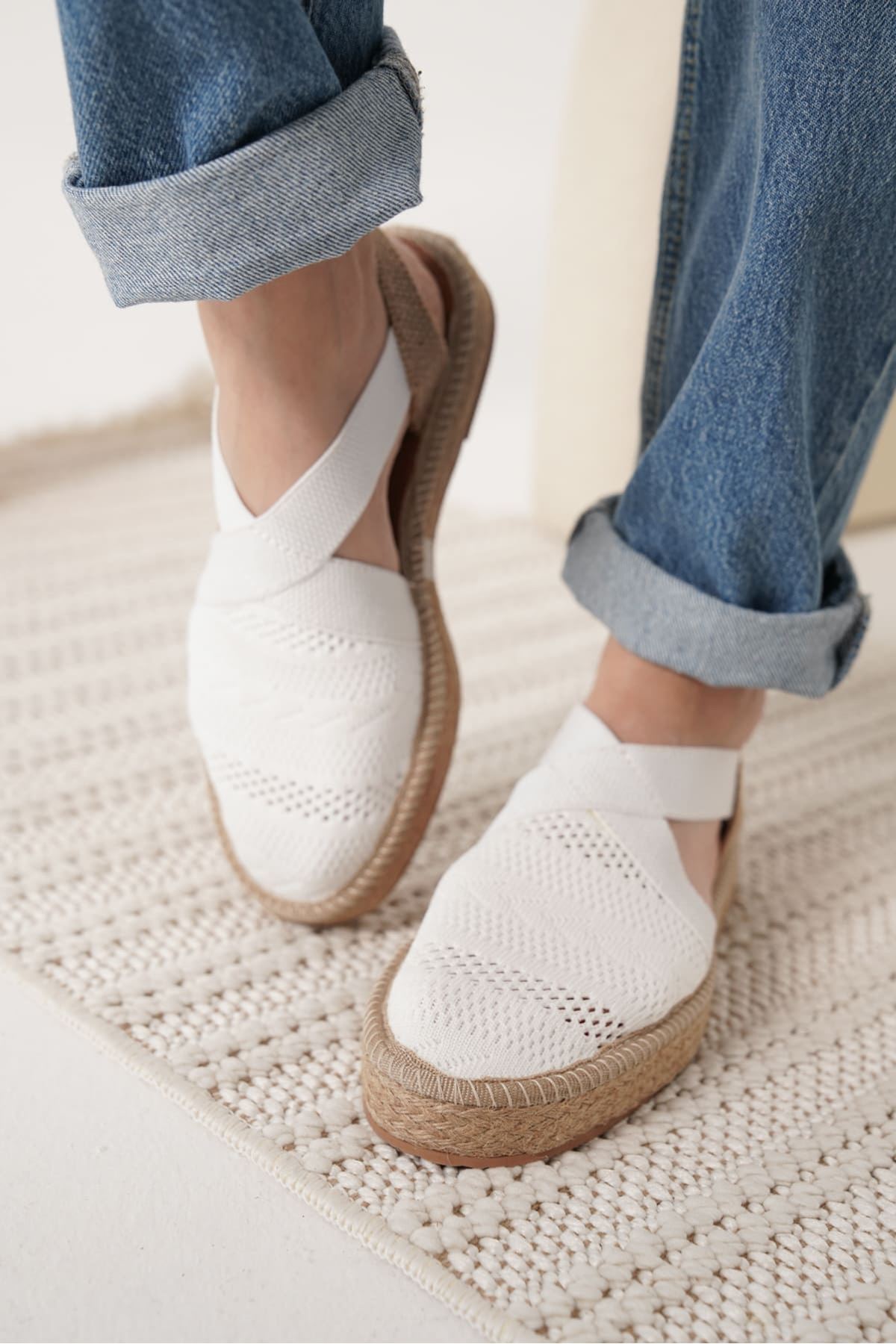 Alice Dress Rosa Kadın Beyaz Espadril Kadın Ayakkabsı