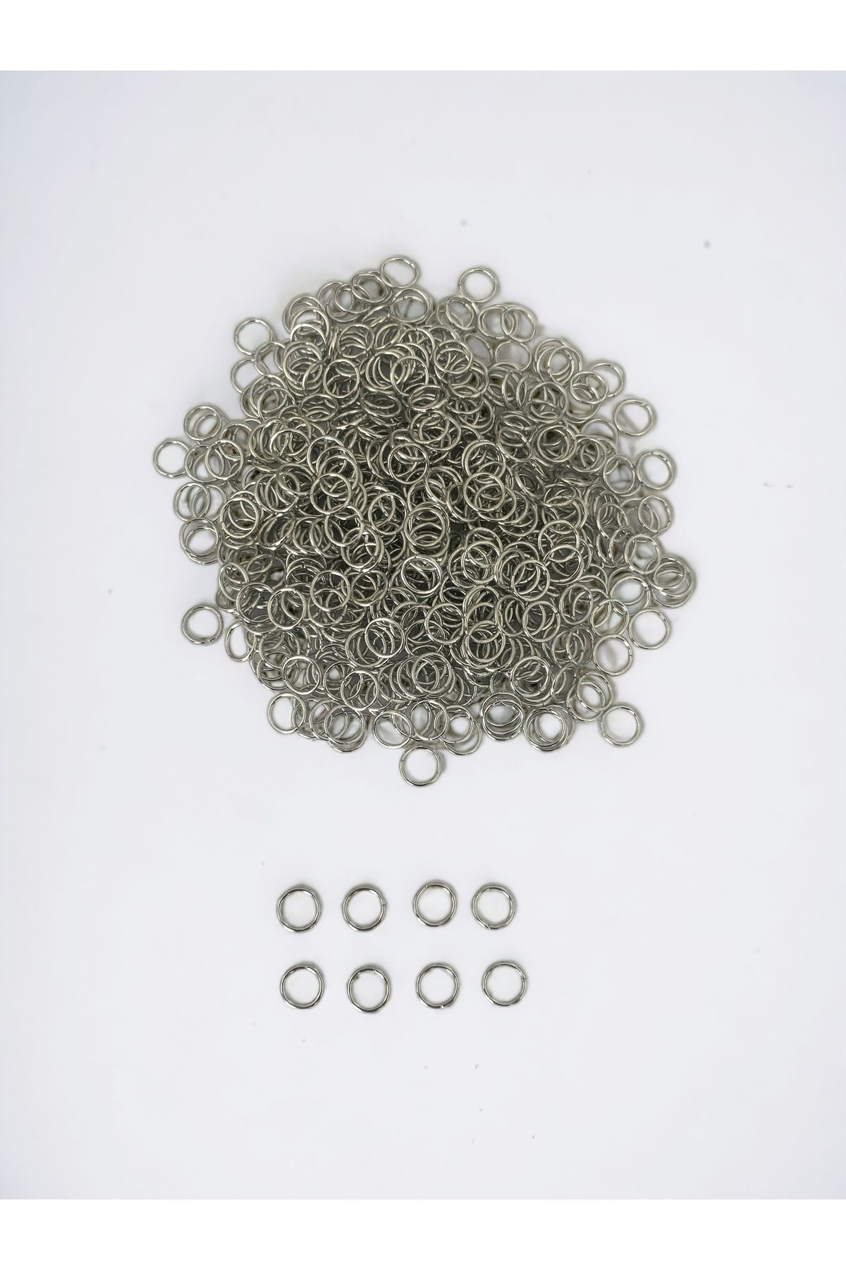 C Apparatus 100 pieces Silver Keychain Macrame Amıgurumi Jewelry Buckle Complementary 1mm thickness 0.9cm diameter