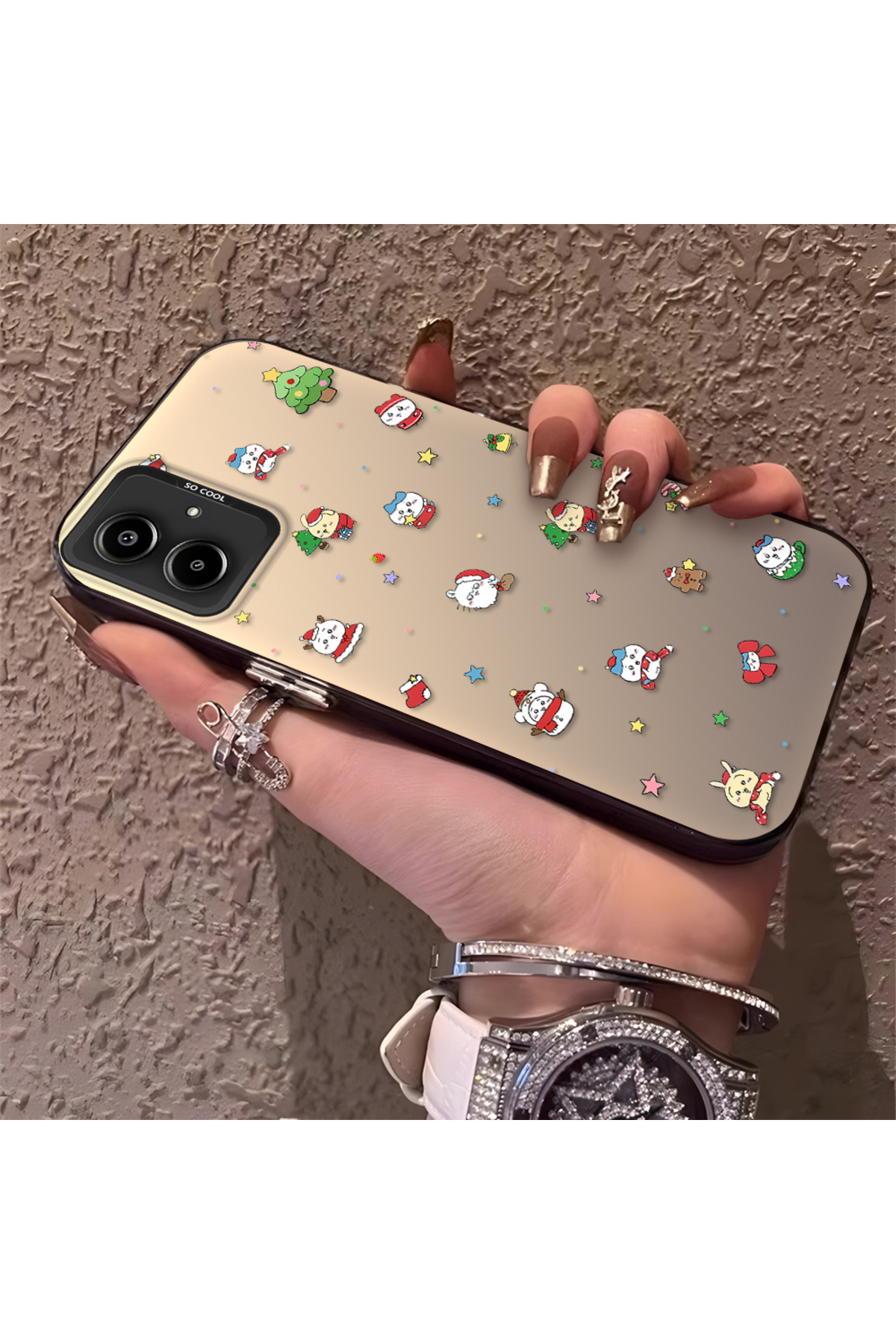 Samsung Galaxy A06 Compatible Santa Claus Patterned Silicone Anti Fall Case