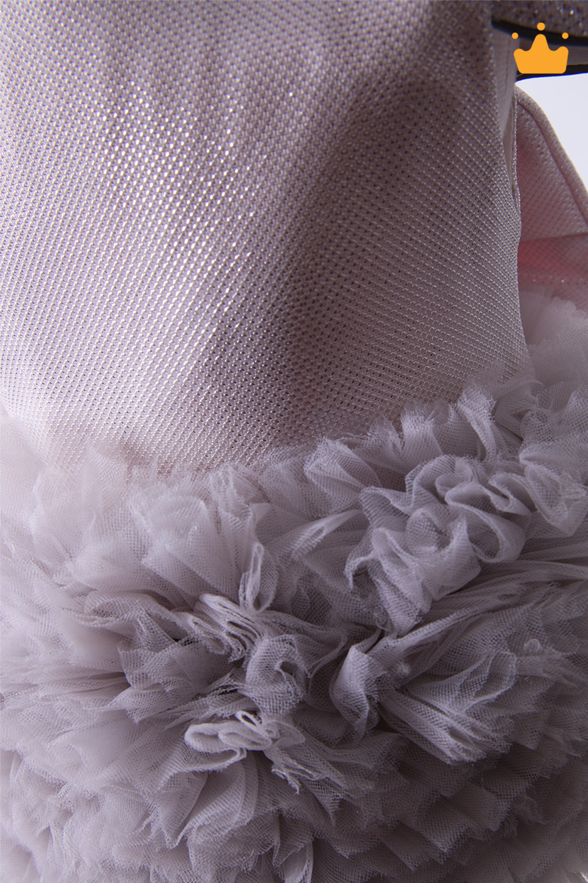 Babyhola 0-3 Yaş Doğum Günü Parti Konsept Tütü Pırıltılı Bebek Elbisesi Dokulu Açık Pembe Gri fotoğrafı 5 (önizleme)