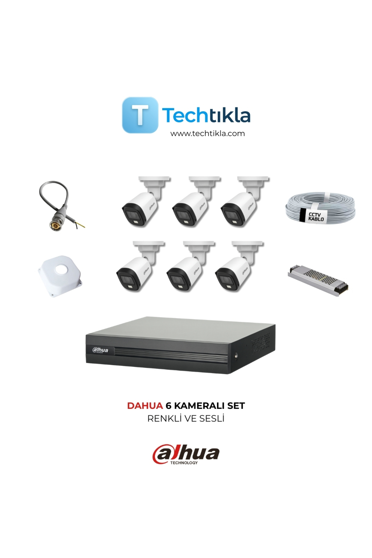 Dahua 6 lı Renkli ve Sesli Kamera Sistemi (HDD Yoktur)
