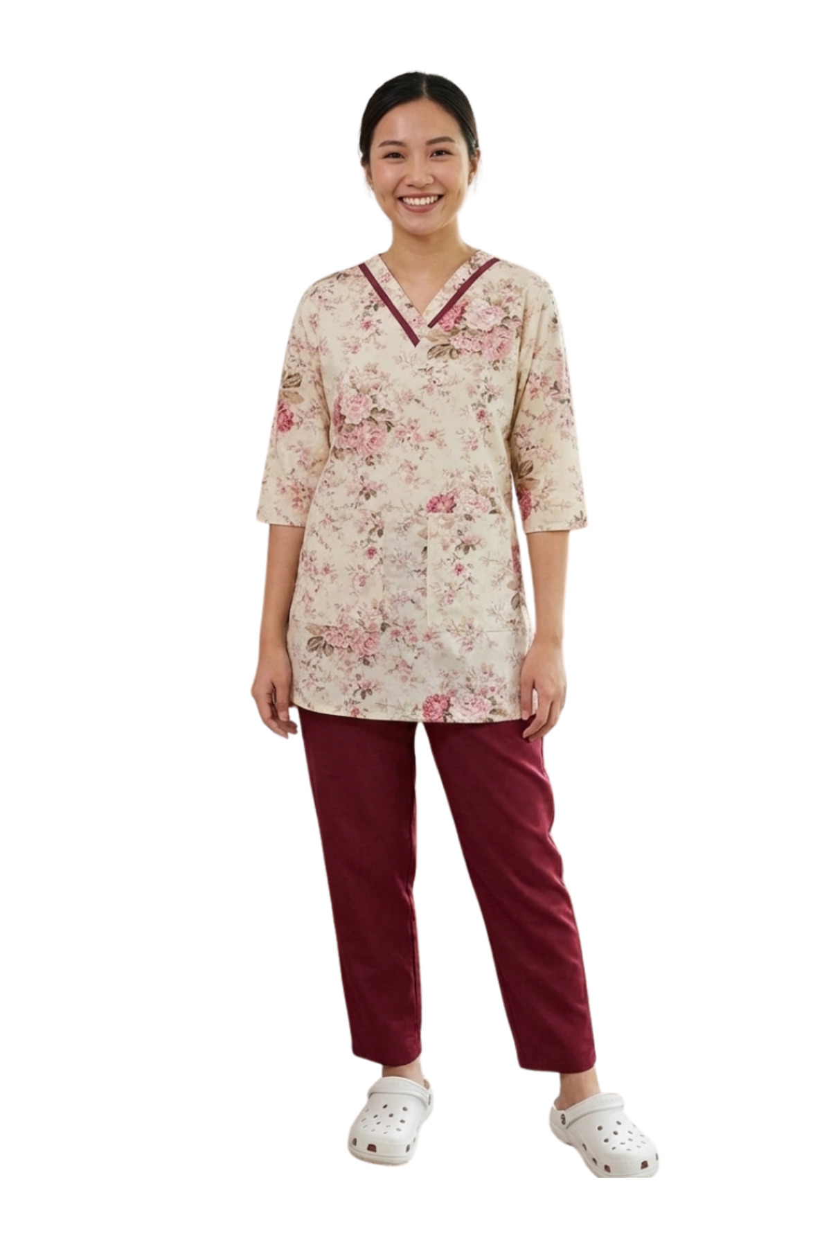 ABSHIR Housemaid/Nanny/Babysitter/Khadama Set, Print, V-Neck Top with 3 ...