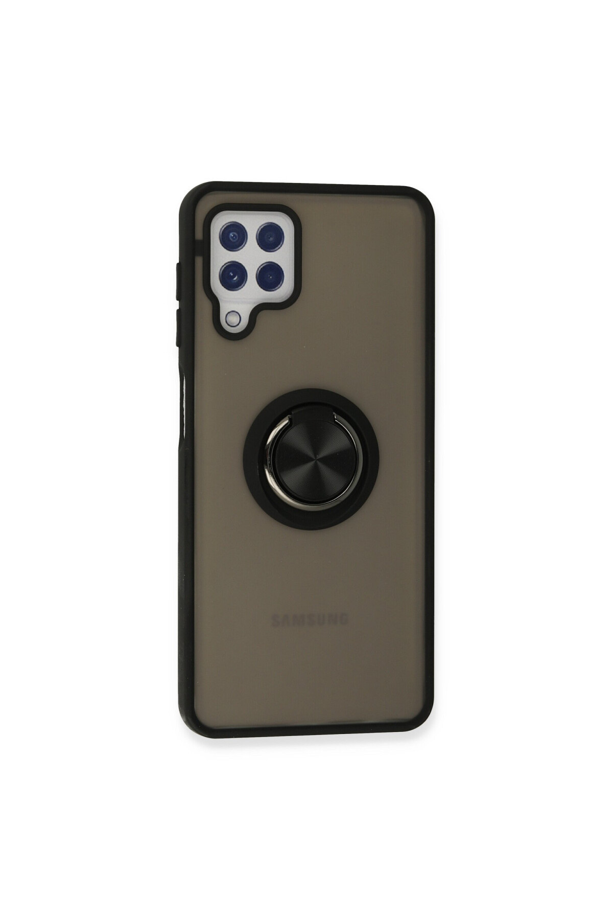 Samsung Galaxy A22 İçin Kamera Korumalı Yüzüklü Kılıf - Leke Tutmaz Mat ve Dayanıklı Yapı