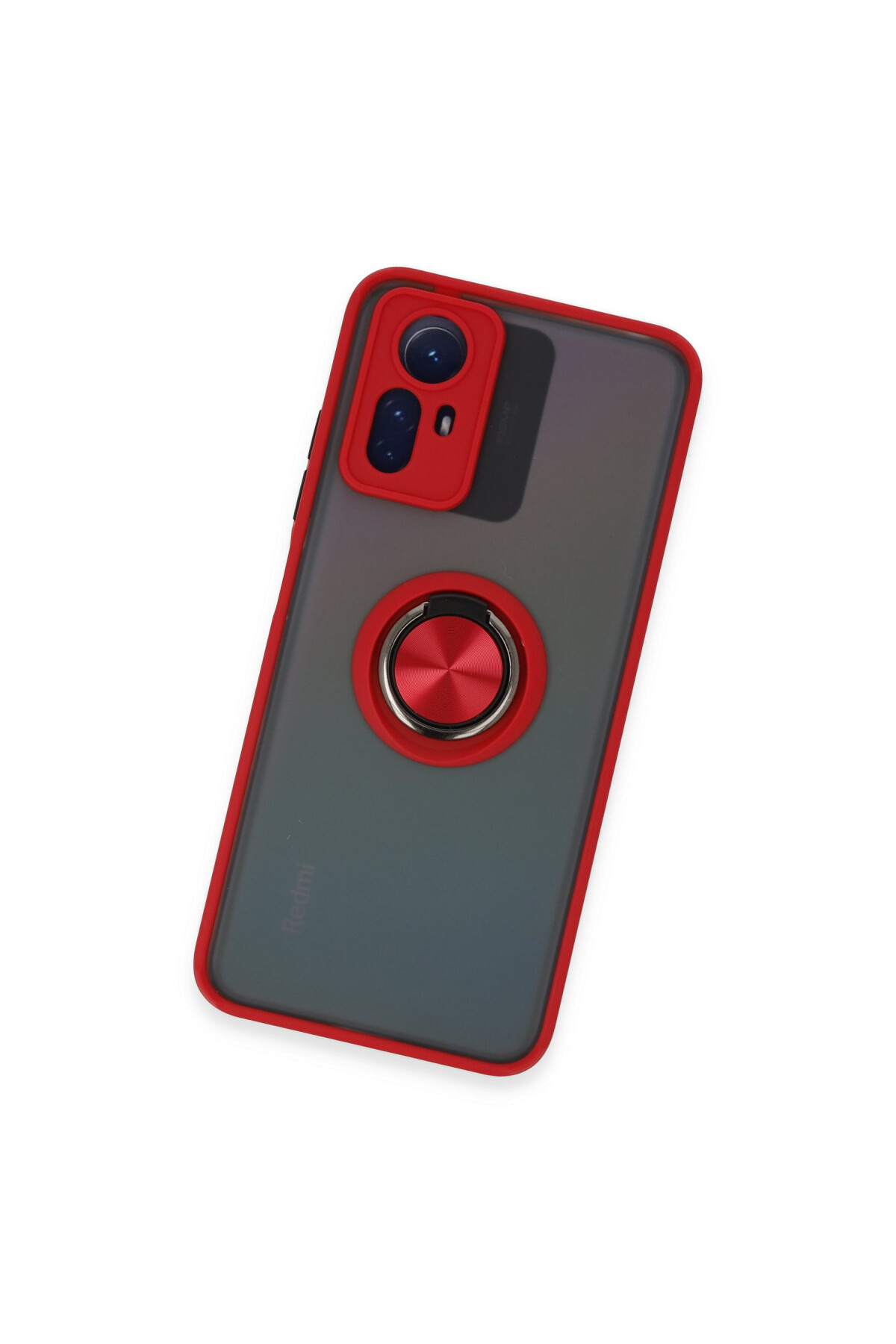 Xiaomi Redmi Note 12S İçin Kamera Korumalı Yüzüklü Kılıf - Leke Tutmaz Mat ve Dayanıklı Yapı