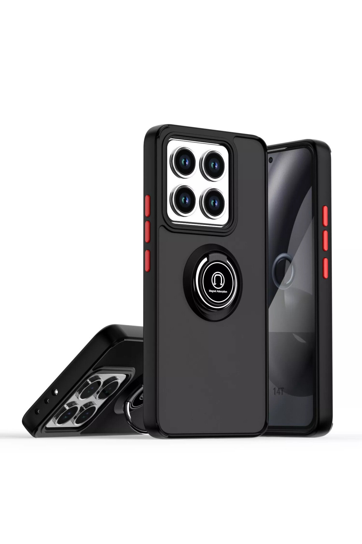 Xiaomi Mi 14T İçin Kamera Korumalı Yüzüklü Kılıf - Leke Tutmaz Mat ve Dayanıklı Yapı