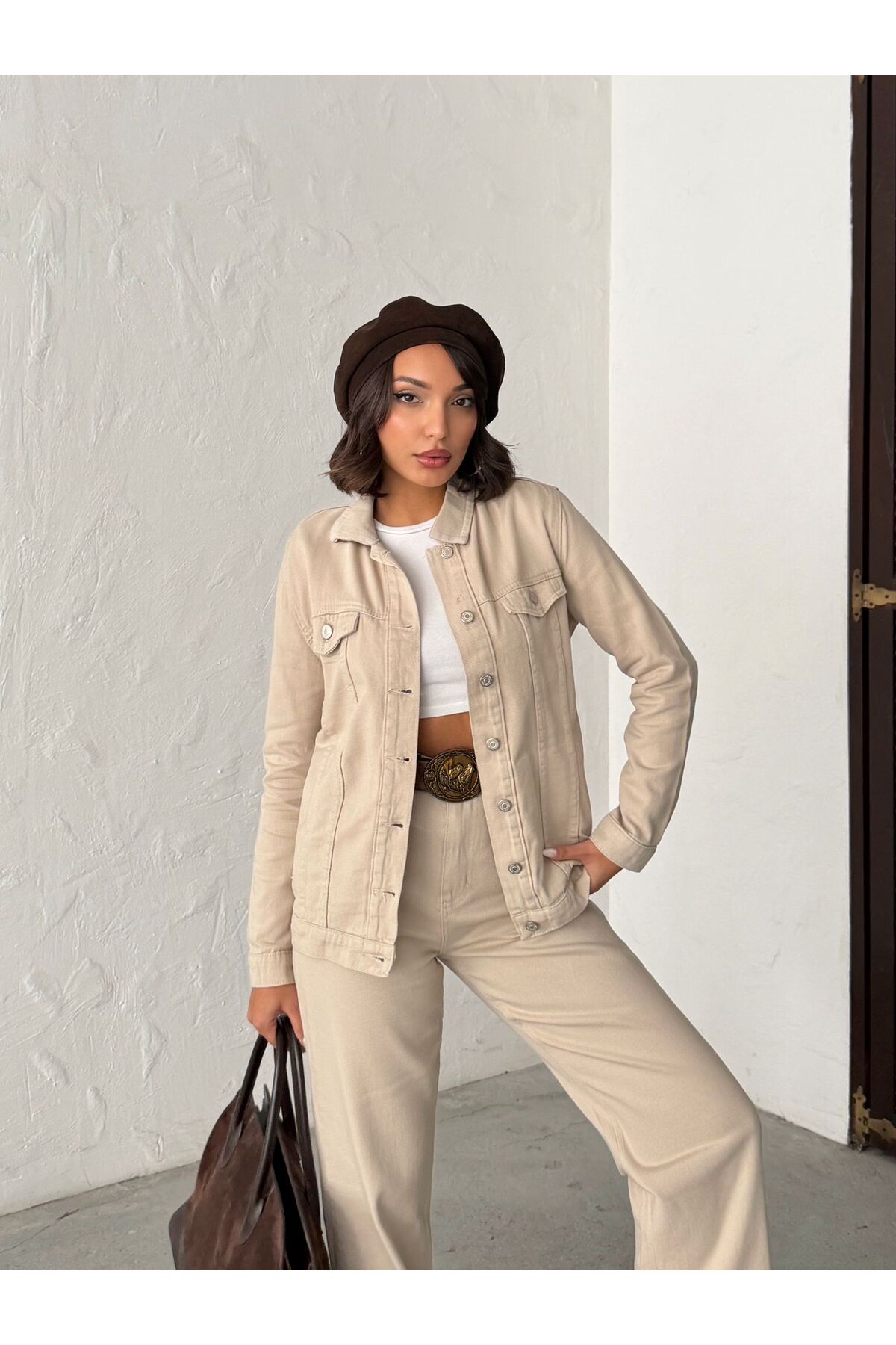 Blue Wings  FULL DÜĞME KAPAMA KETEN CEKET - Görsel 3