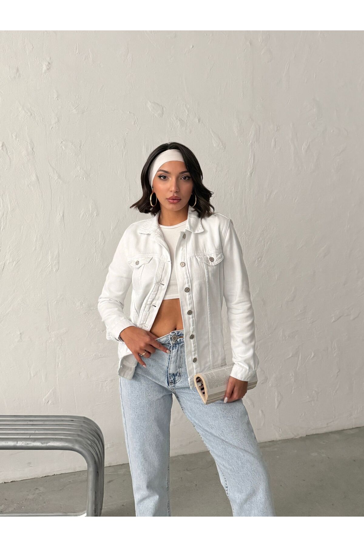 blue wings denım co.  FULL DÜĞME KAPAMA KETEN CEKET - Görsel 2