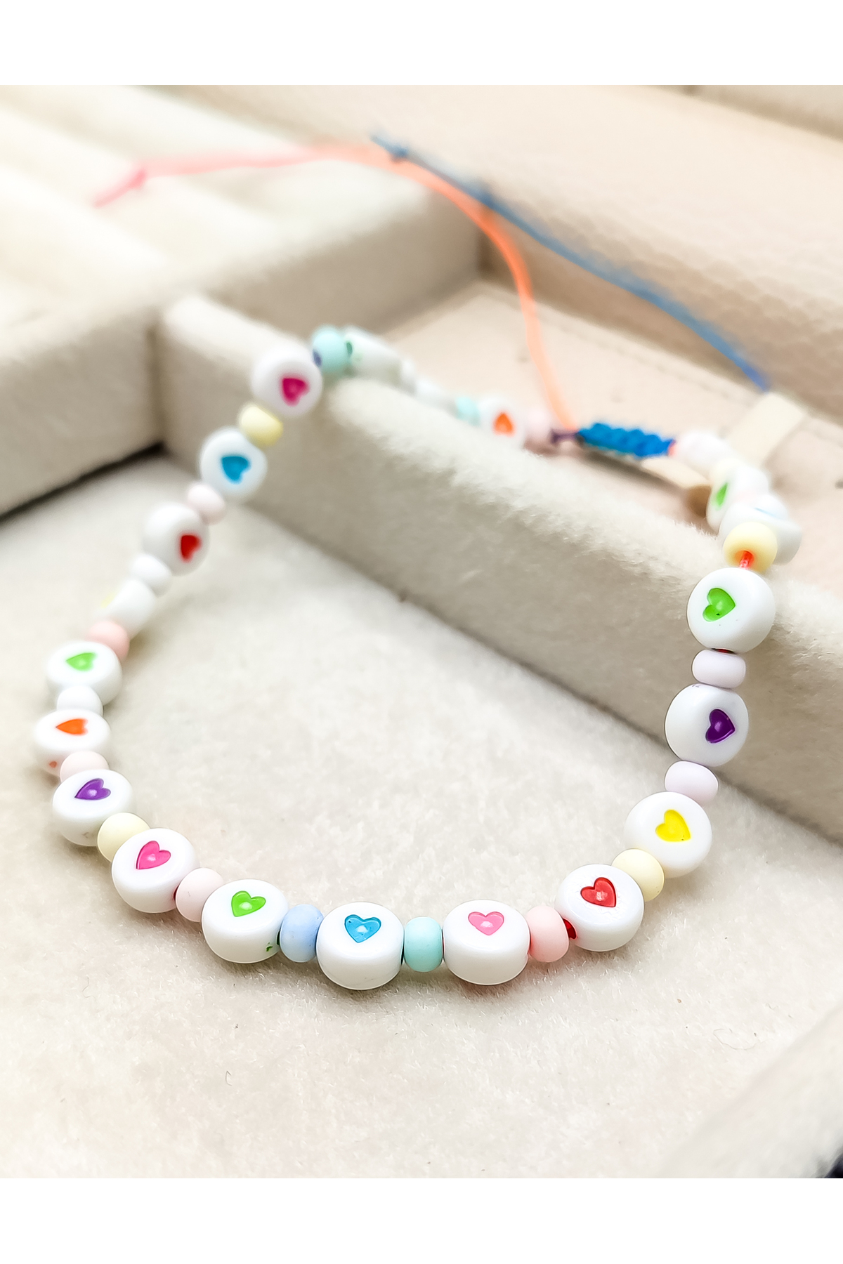 Renkli Kalpli Örme Halhal