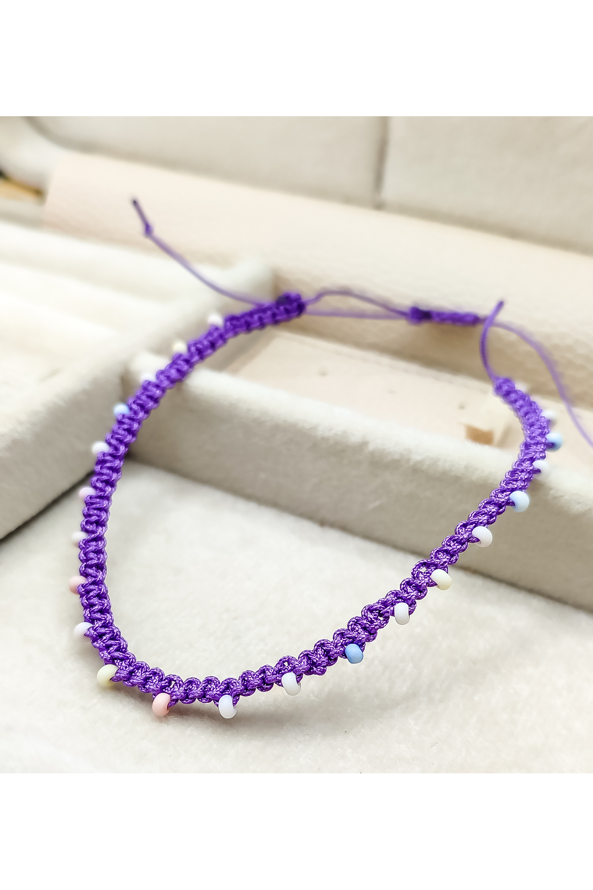 Mor Makrome Ip Detaylı Halhal